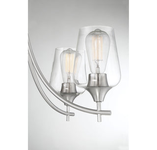 Octave Five Light Chandelier in Satin Nickel