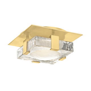 Bourne Semi-Flush with Aged Brass Finish