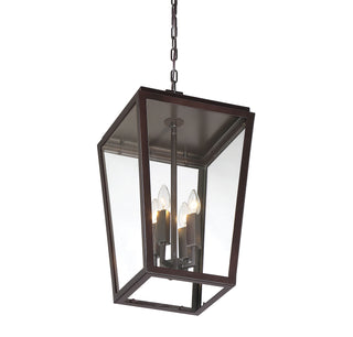 Milton Four Light Outdoor Hanging Lantern in English Bronze