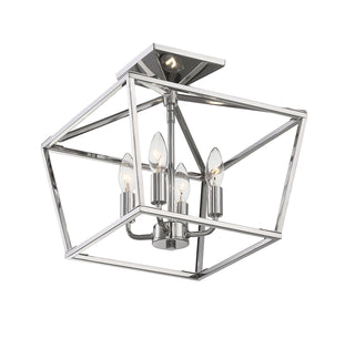 Townsend Four Light Semi-Flush Mount in Polished Nickel