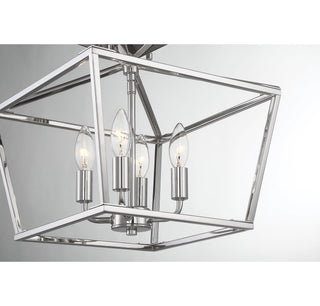 Townsend Four Light Semi-Flush Mount in Polished Nickel