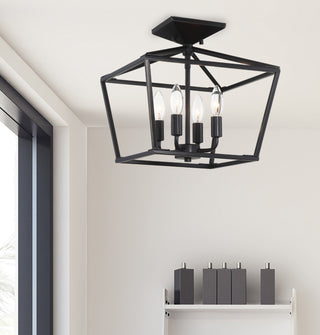 Townsend Four Light Semi-Flush Mount in Classic Bronze