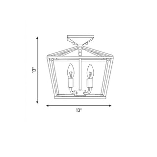 Townsend Four Light Semi-Flush Mount in Matte Black