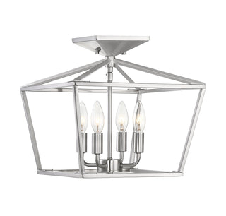 Townsend Four Light Semi-Flush Mount in Satin Nickel