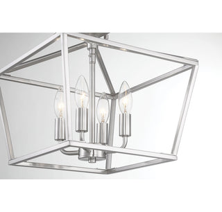 Townsend Four Light Semi-Flush Mount in Satin Nickel