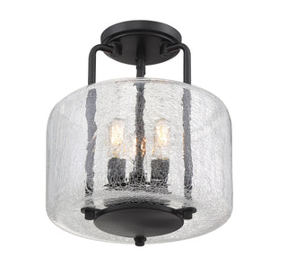 Avalon Three Light Semi-Flush Mount in Black