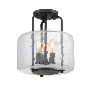 Avalon Three Light Semi-Flush Mount in Black