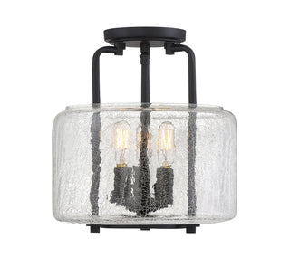 Avalon Three Light Semi-Flush Mount in Black