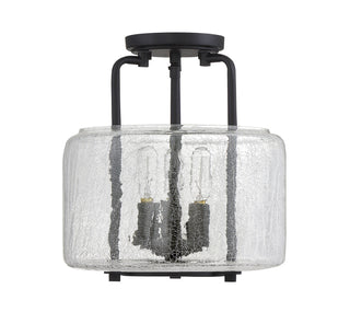 Avalon Three Light Semi-Flush Mount in Black