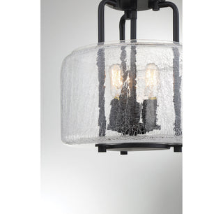 Avalon Three Light Semi-Flush Mount in Black