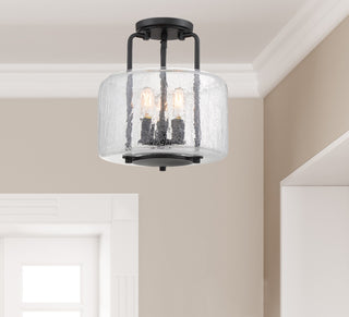 Avalon Three Light Semi-Flush Mount in Black