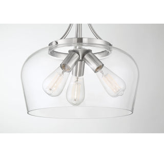 Octave Three Light Pendant in Satin Nickel