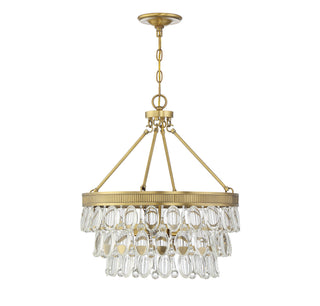 Windham Four Light Pendant in Warm Brass