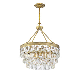 Windham Four Light Pendant in Warm Brass