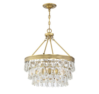 Windham Four Light Pendant in Warm Brass