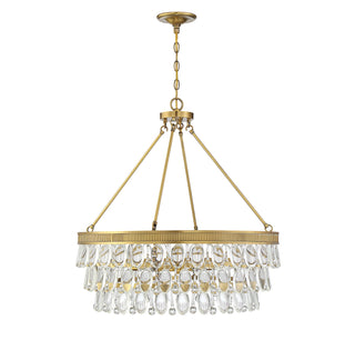 Windham Six Light Pendant in Warm Brass