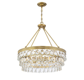 Windham Six Light Pendant in Warm Brass
