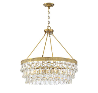 Windham Six Light Pendant in Warm Brass