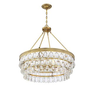 Windham Six Light Pendant in Warm Brass
