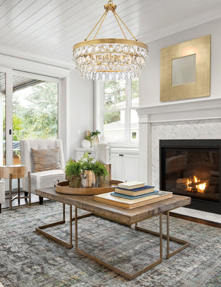 Windham Six Light Pendant in Warm Brass
