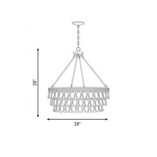 Windham Six Light Pendant in Warm Brass