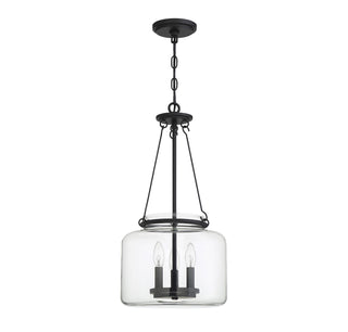 Akron Three Light Pendant in Matte Black