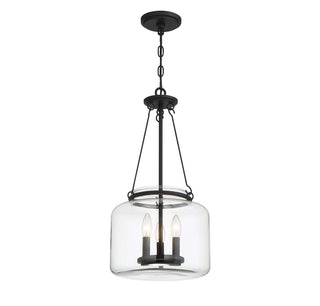 Akron Three Light Pendant in Matte Black