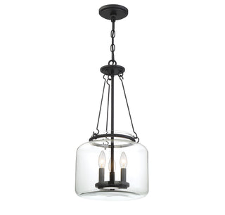 Akron Three Light Pendant in Matte Black