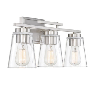 Calhoun Three Light Bathroom Vanity in Satin Nickel