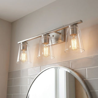 Calhoun Three Light Bathroom Vanity in Satin Nickel