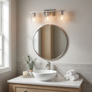 Calhoun Three Light Bathroom Vanity in Satin Nickel