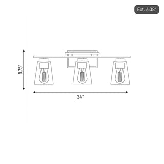 Calhoun Three Light Bathroom Vanity in Satin Nickel