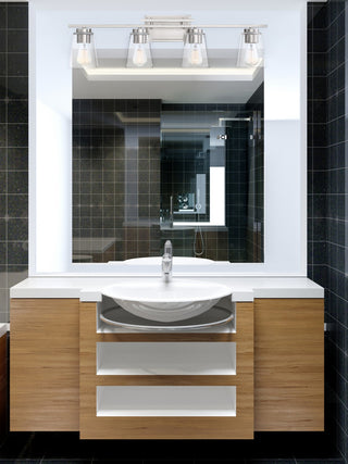Calhoun Four Light Bathroom Vanity in Satin Nickel