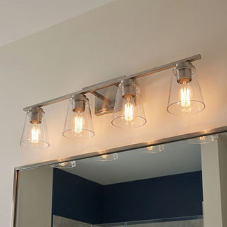 Calhoun Four Light Bathroom Vanity in Satin Nickel
