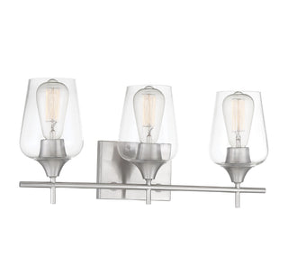 Octave Three Light Bath Bar in Satin Nickel