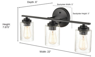 3-Light Vanity Matte Black