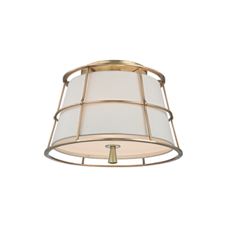 Savona Semi Flush with Aged Brass Finish