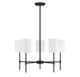 Mchan Five Light Chandelier in Matte Black