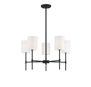 Mchan Five Light Chandelier in Matte Black