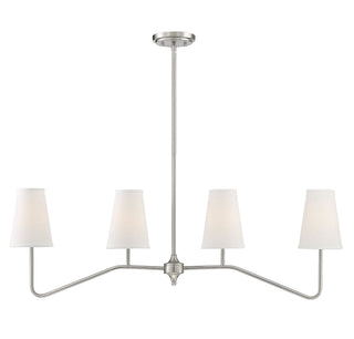 Meridian - M10078BN - Four Light Linear Chandelier - Mchan - Brushed Nickel