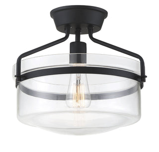 Meridian - M60011MBK - One Light Semi-Flush Mount - Msemi - Matte Black
