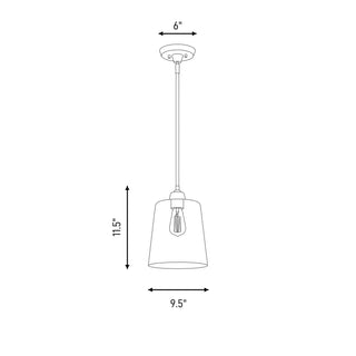 Mpend One Light Pendant in Matte Black