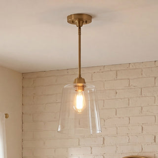 Mpend One Light Pendant in Natural Brass