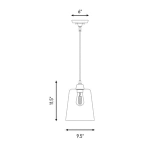 Mpend One Light Pendant in Natural Brass