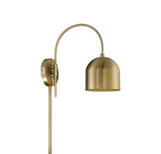 Mscon One Light Wall Sconce in Natural Brass