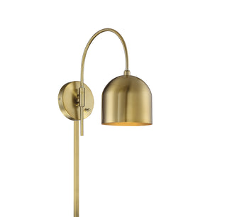 Mscon One Light Wall Sconce in Natural Brass