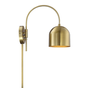 Mscon One Light Wall Sconce in Natural Brass