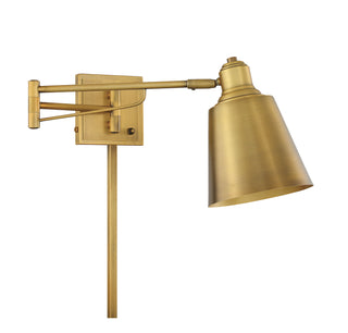 Mscon One Light Wall Sconce in Natural Brass