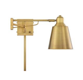 Mscon One Light Wall Sconce in Natural Brass