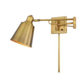 Mscon One Light Wall Sconce in Natural Brass